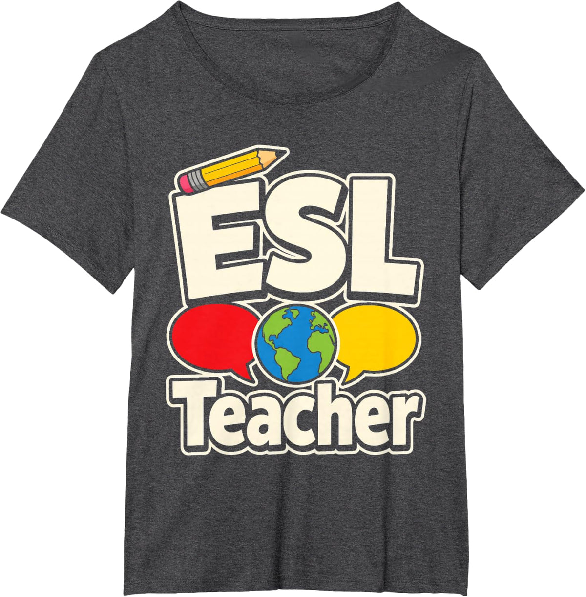 ESL Teacher Elementary School ELL English Learner Gift T-Shirt - Dark Heather Grey