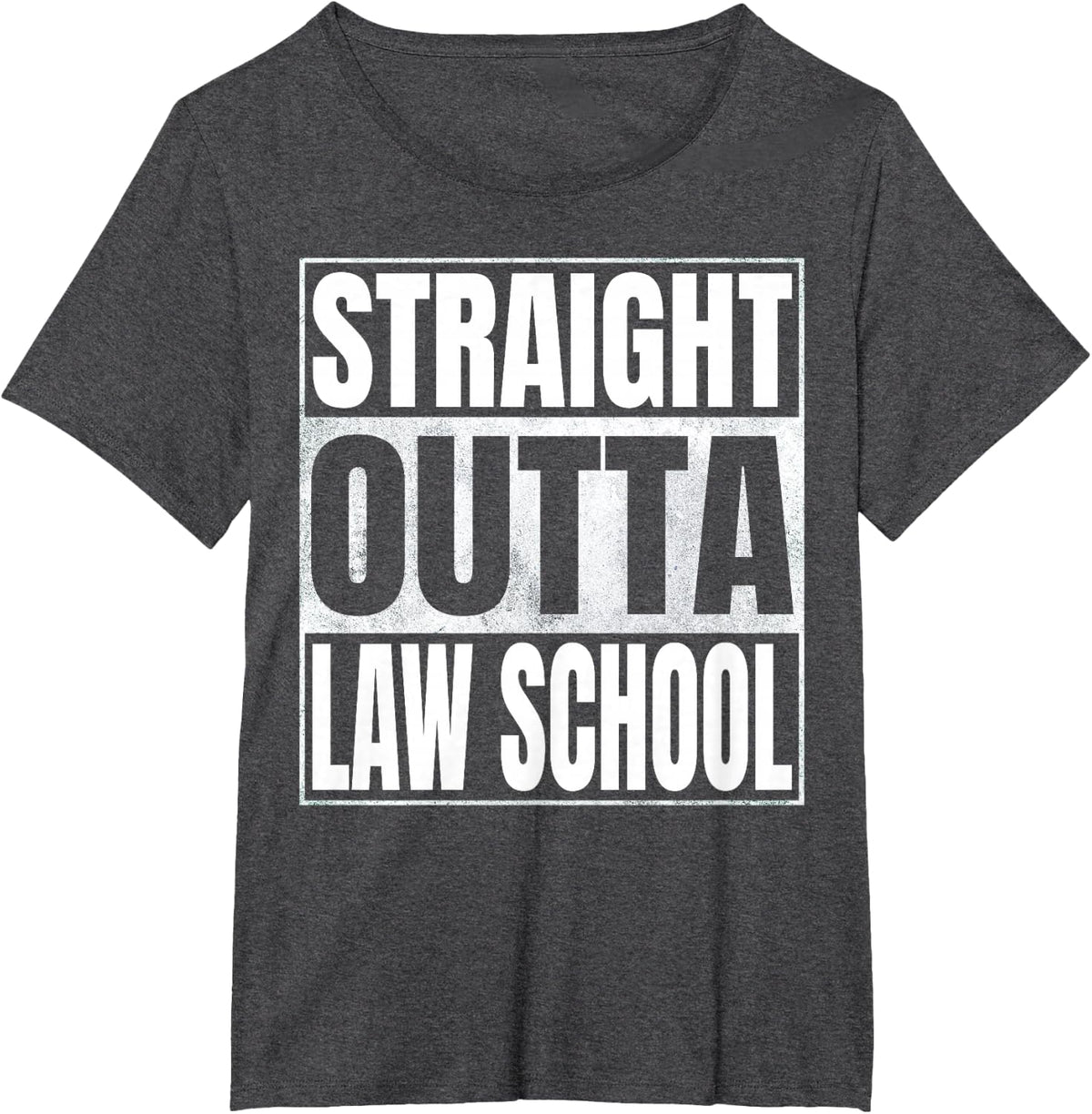 Straight Outta Law School Funny Graduate Class of 2026 Law T-Shirt - Dark Heather Grey