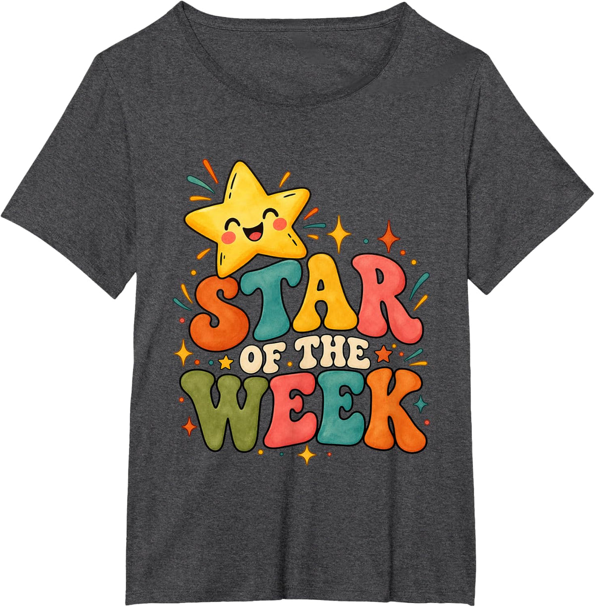Star of The Week Cheerful Recognition Student Teachers Class T-Shirt - Dark Heather Grey