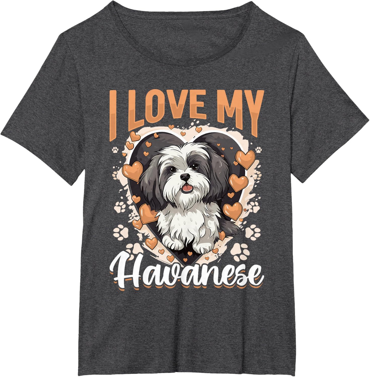 Havanese Dog Breed Pet I Love my Havanese T-Shirt - Dark Heather Grey