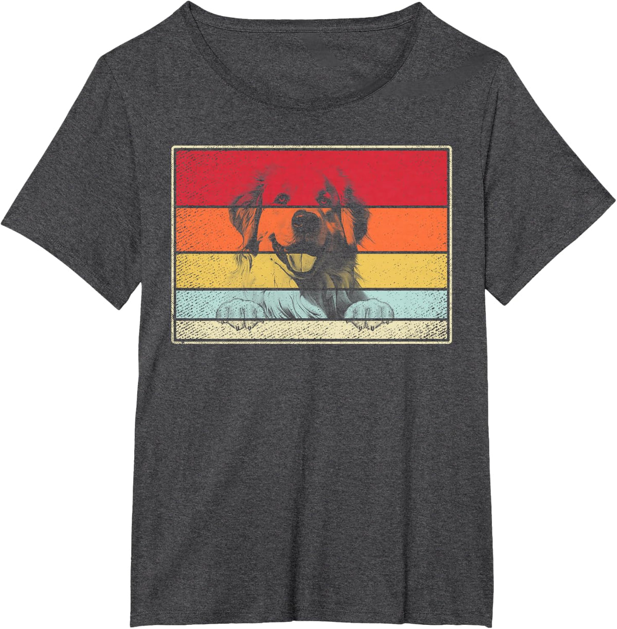Great Pyrenees Dog Classic Retro Vintage Style T-Shirt - Dark Heather Grey