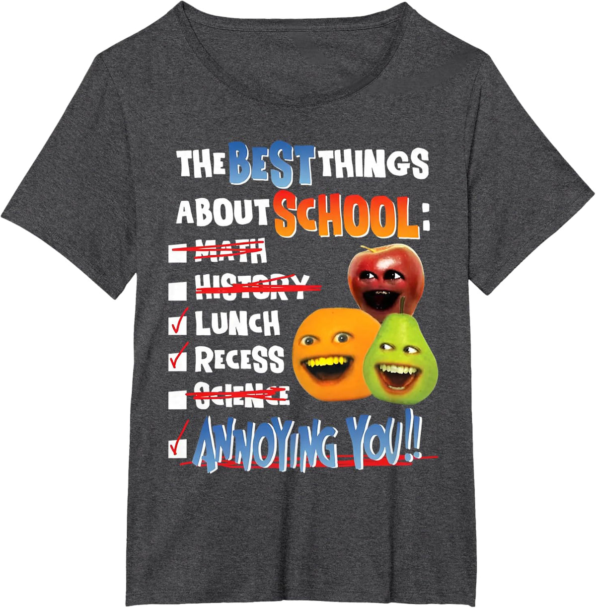The Best Things About School Annoying You T-Shirt - Dark Heather Grey