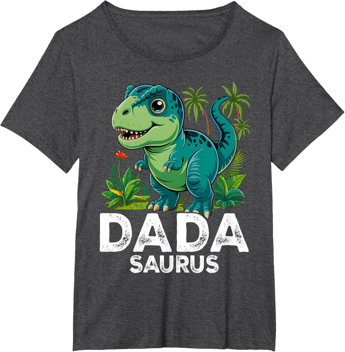 Dadasaurus Father's Day Family Matching Daddysaurus T-Rex T-Shirt - Dark Heather Grey