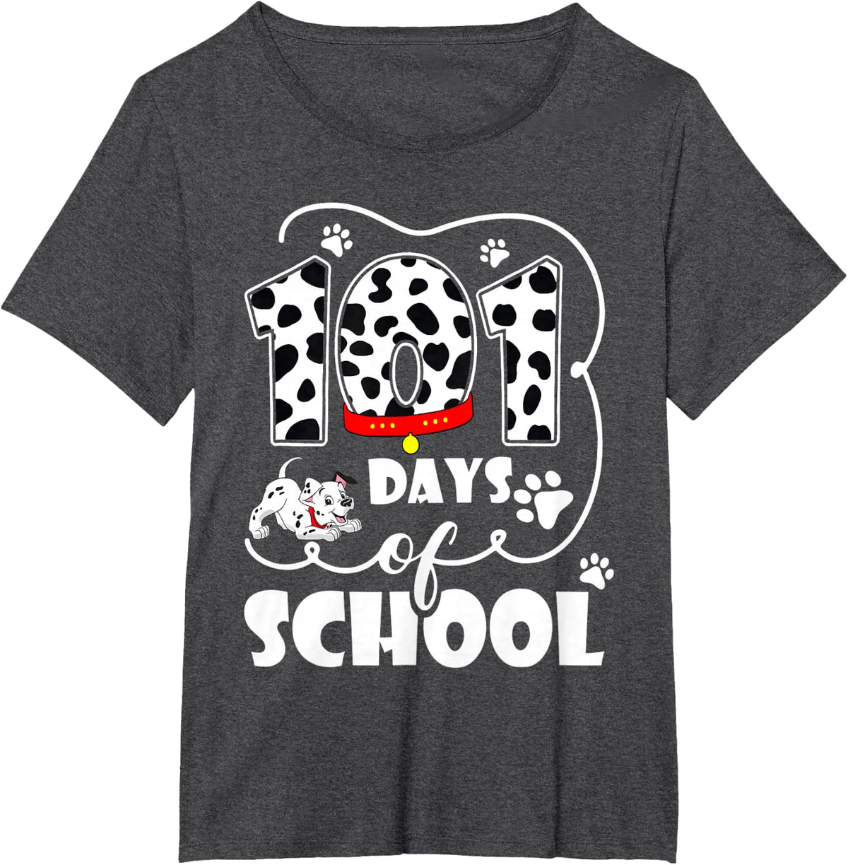 Happy 101 Days School Cute Dog Lover 100 Days Student Kids T-Shirt - Dark Heather Grey