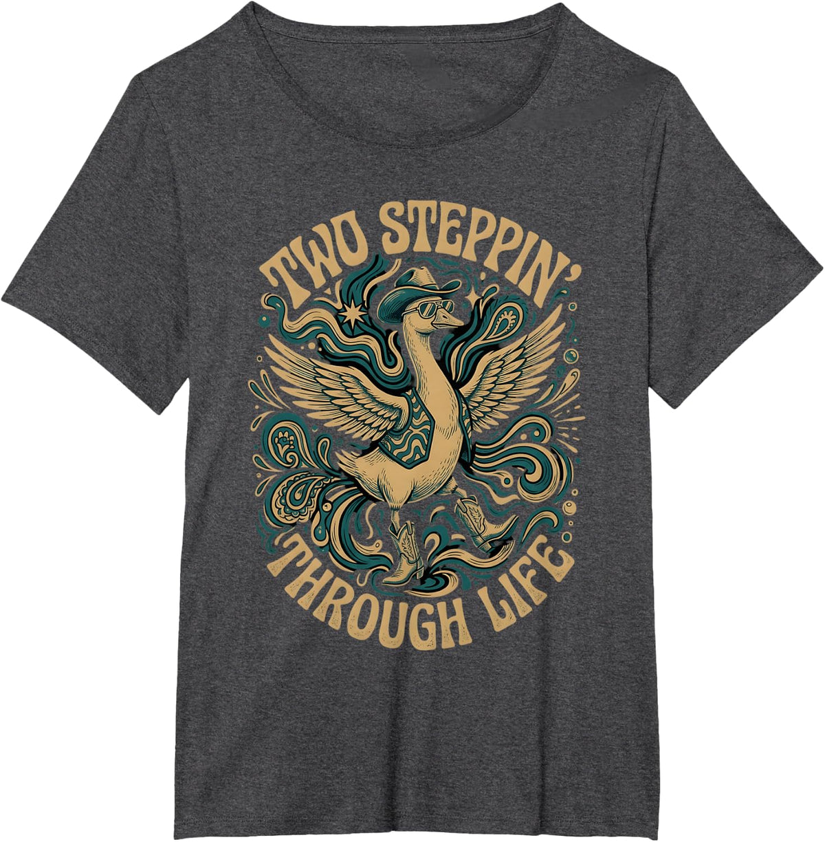 Line Dance Two Steppin Line Dancing Line Dancer T-Shirt - Dark Heather Grey