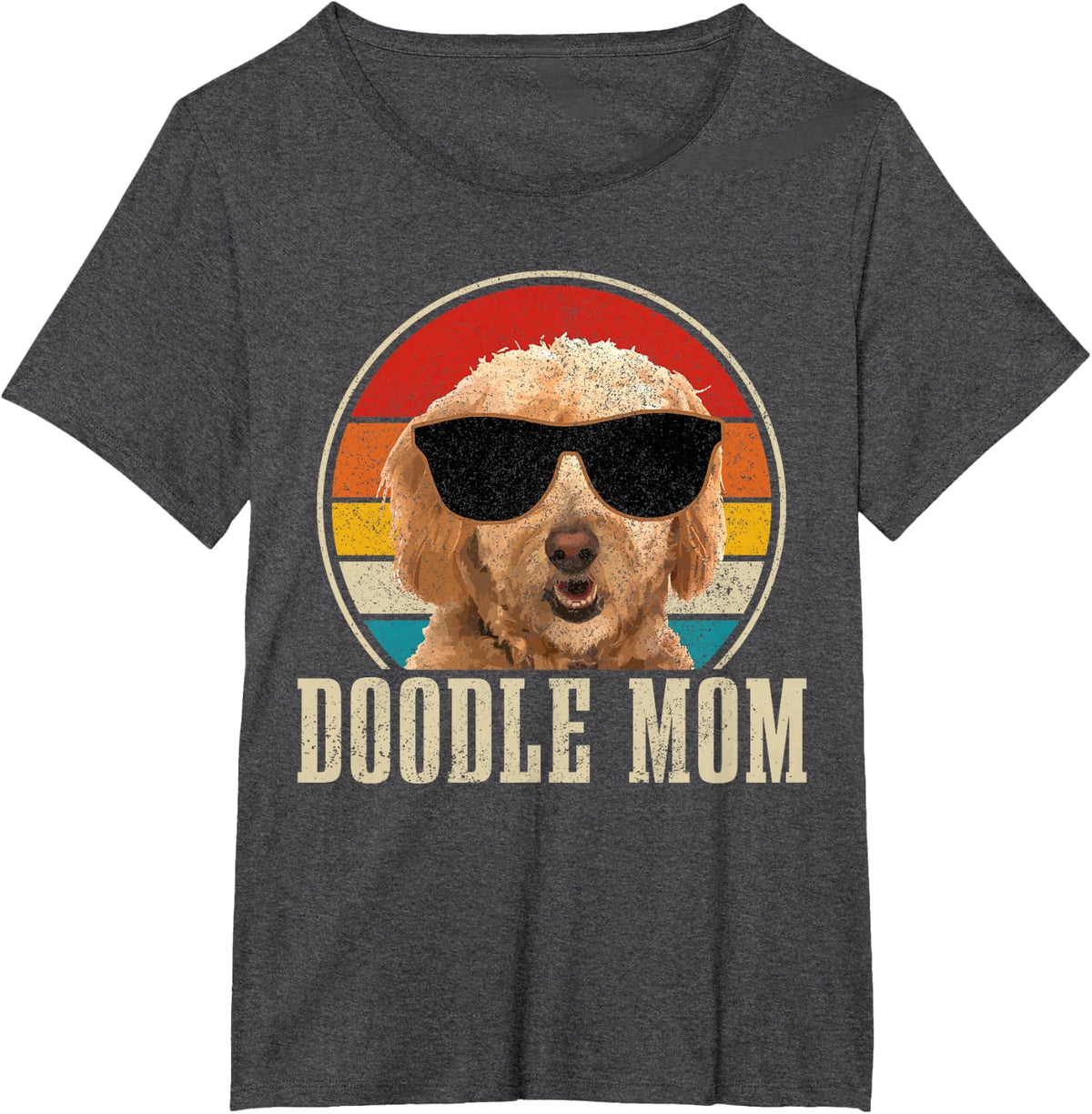 Doodle Mom Funny Goldendoodle Labradoodle Dog Vintage T-Shirt - Dark Heather Grey