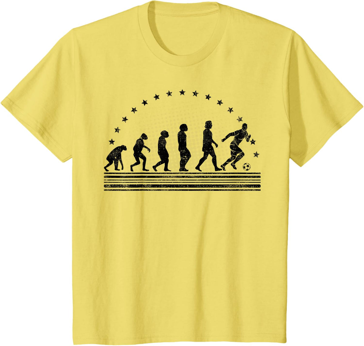 The Soccer Evolution Retro Soccer Player Men Soccer T-Shirt - Lemon Yellow