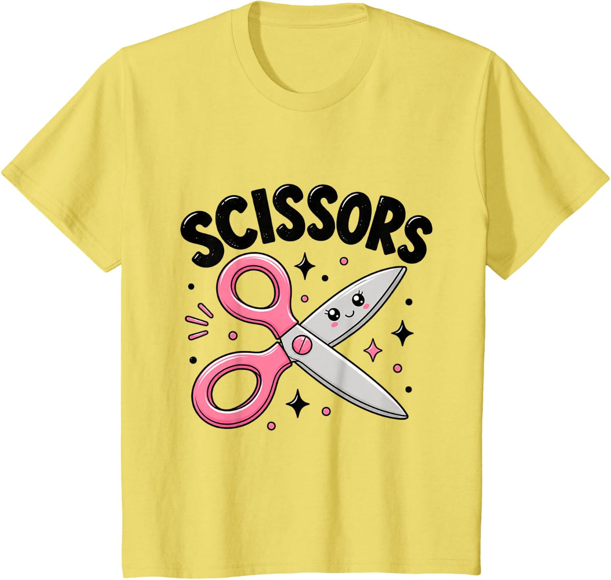 Halloween Scissors Rock Paper Matching Cute Costume Kids T-Shirt - Lemon Yellow