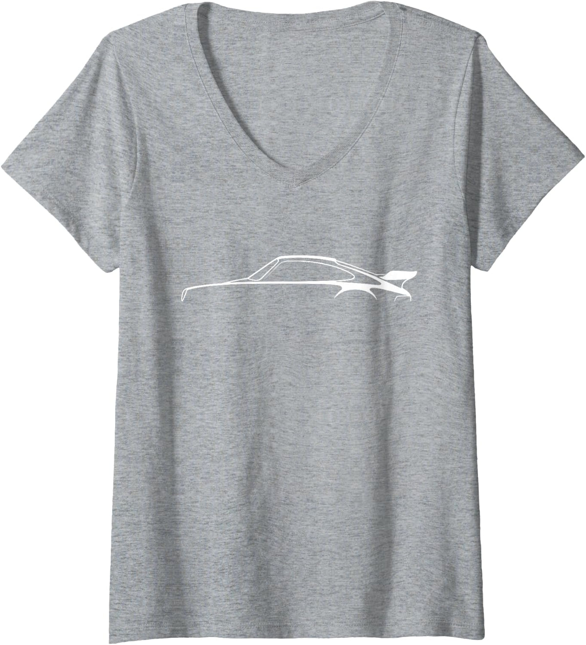 Women's Iconic Racing Car Silhouette Classic Sports Car Legend V-Neck T-Shirt - Heather Grey