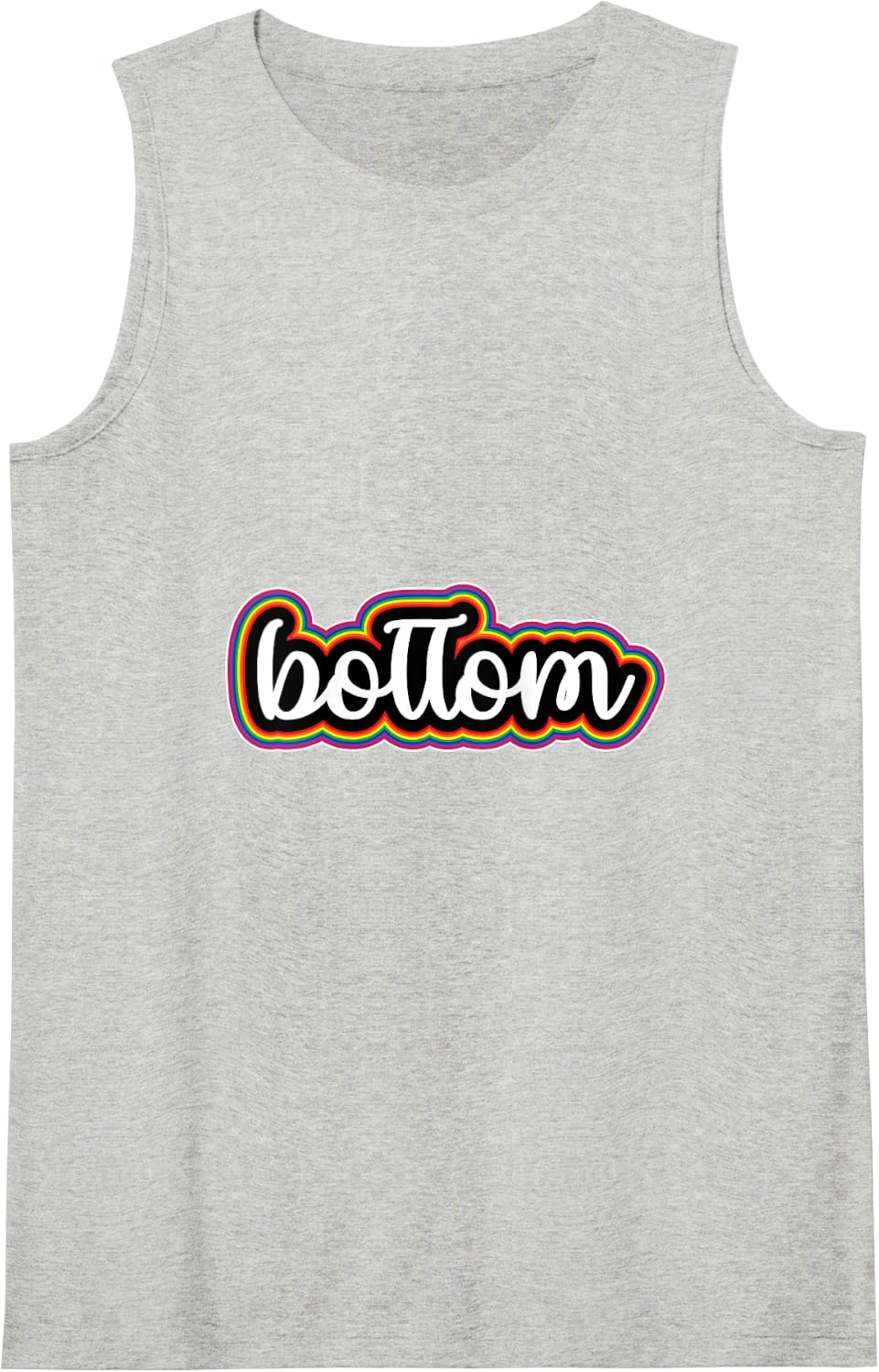 Gay Bottom LGBTQ Gay Pride Rainbow Funny Tank Top - Heather Grey