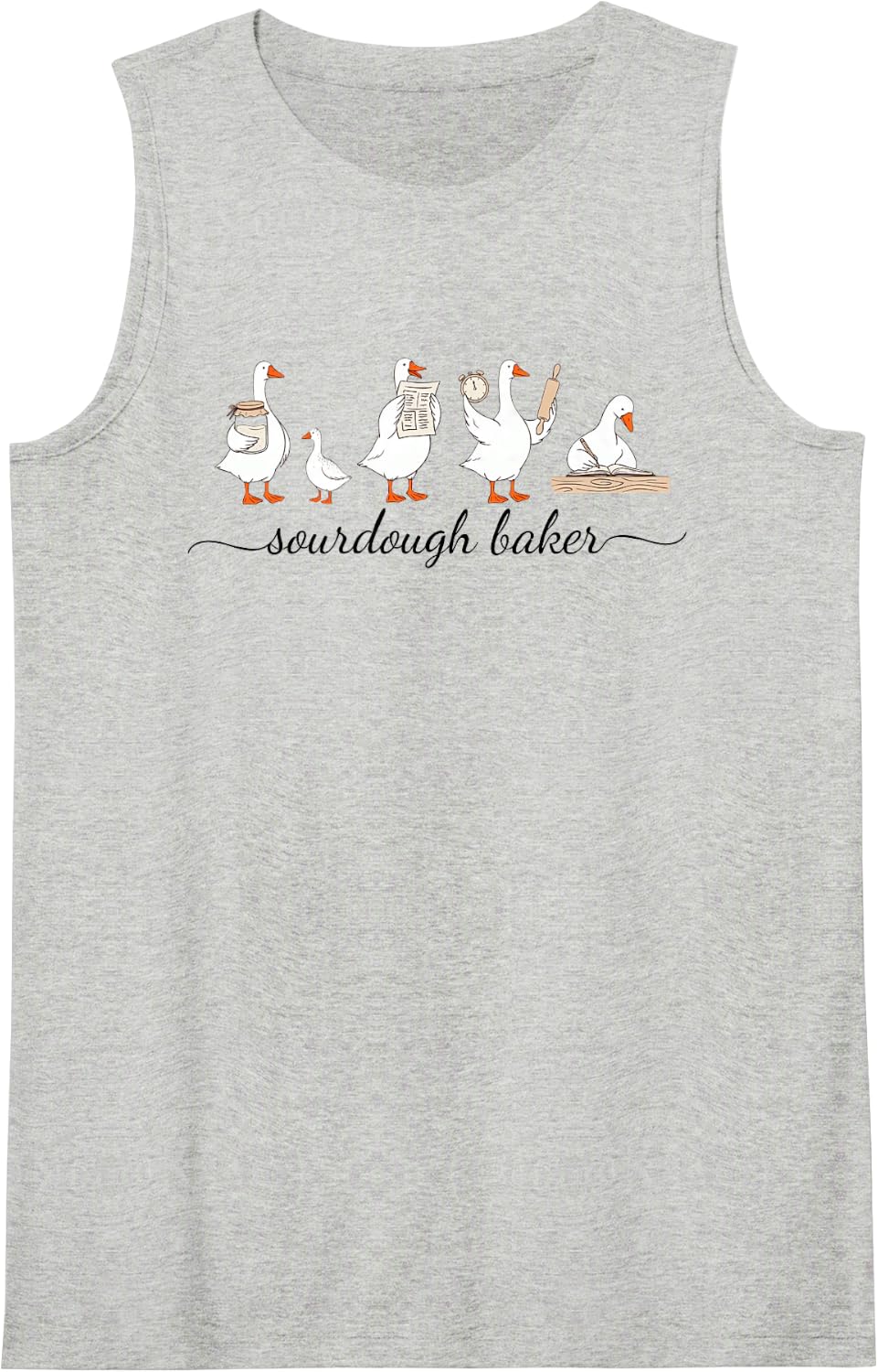 Sourdough Baker Bread Baking Sleeveless Tank Top - Heather Grey