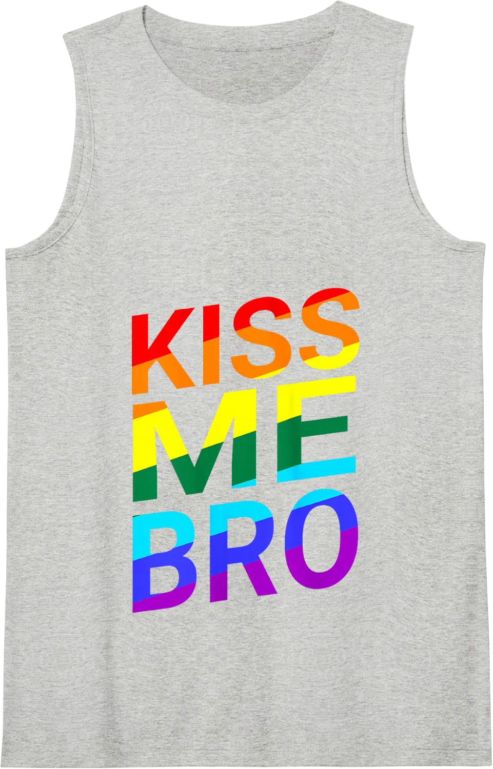 Kiss Me Bro Funny Pride Tank Top - Heather Grey