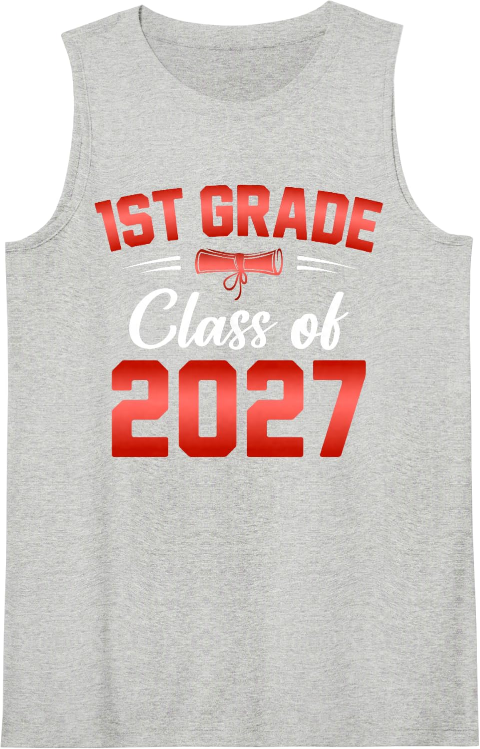 1st Grade Class of 2027 Graduate Student School Graduation Sleeveless Tank Top - Heather Grey