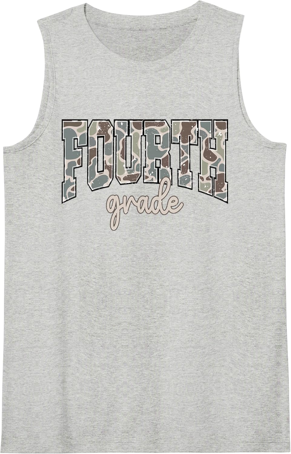 Camo Fourth Grade Boy Hello 4th Grade Students Teachers Tank Top - Heather Grey