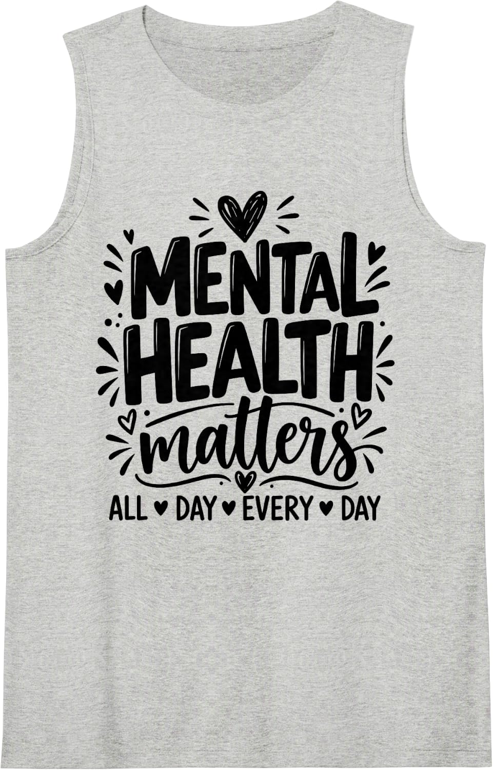 Mental Health Matters Every Day Awareness Month Sleeveless Tank Top - Heather Grey