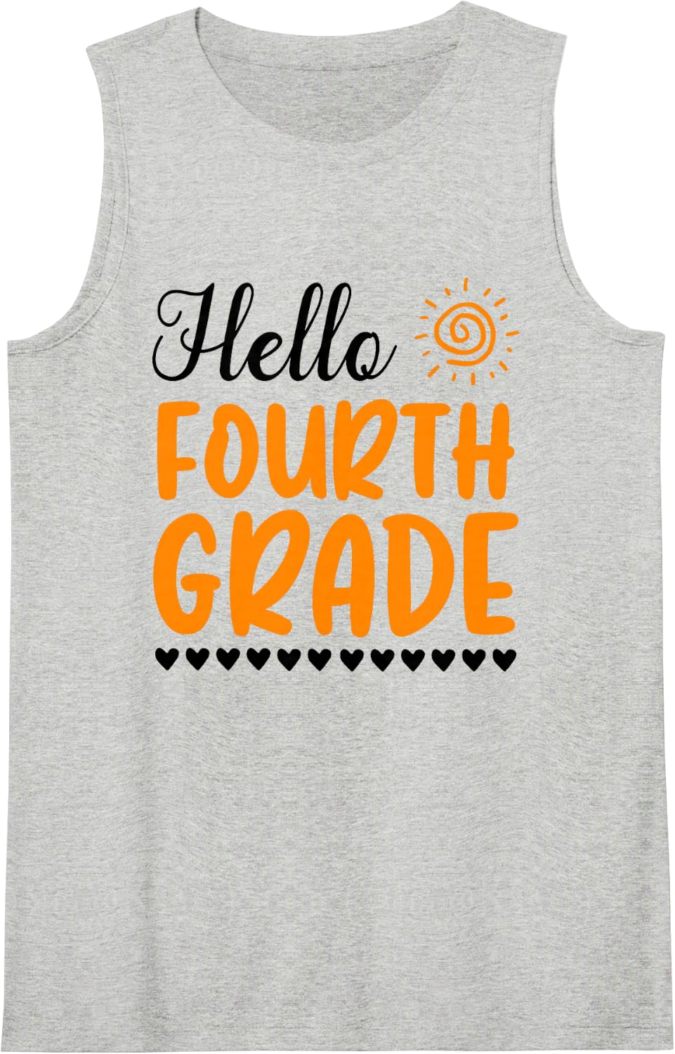 Hello Fourth Grade Back to School Students Teachers Funny Tank Top - Heather Grey