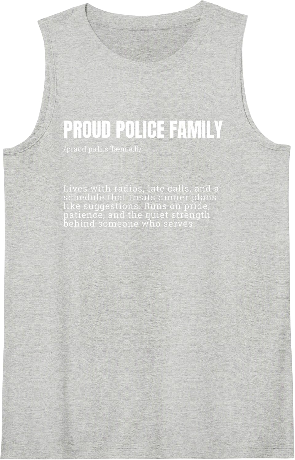 Proud Police Family Definition Law Enforcement Tank Top - Heather Grey