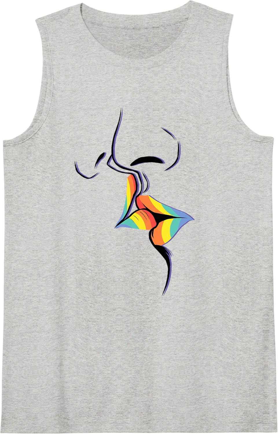 LGBT Gay Pride Month Rainbow LGBTQ Lesbian Gay Sleeveless Tank Top - Heather Grey