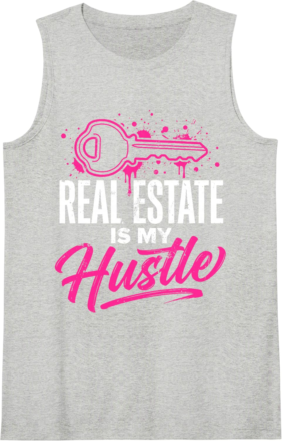 Real Estate is My Hustle Property Sales Agent Sleeveless Tank Top - Heather Grey