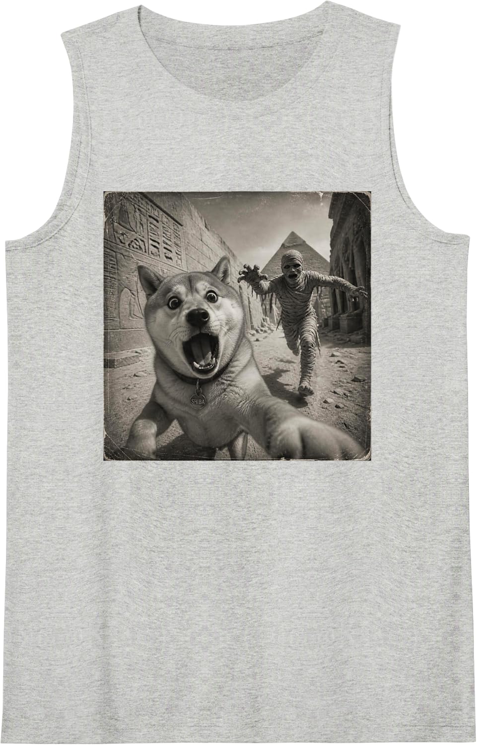 Funny Halloween Shiba Inu Sleeveless Tank Top - Heather Grey