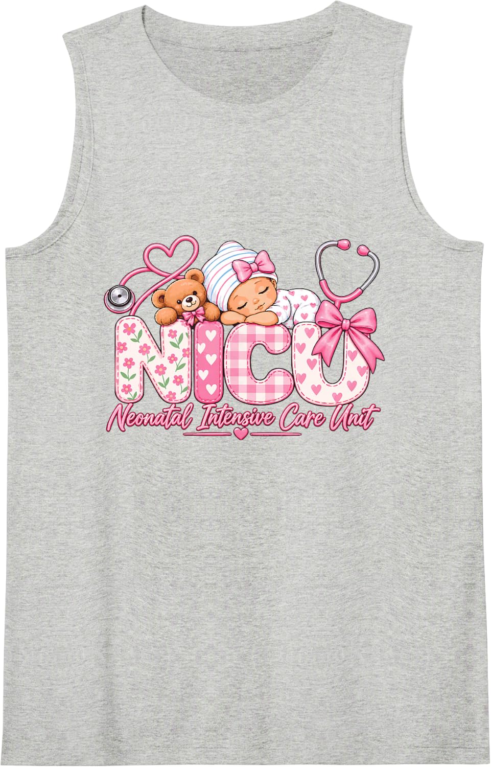 NICU Nurse Week Neonatal Intensive Care Unit NICU Nurses Day Sleeveless Tank Top - Heather Grey