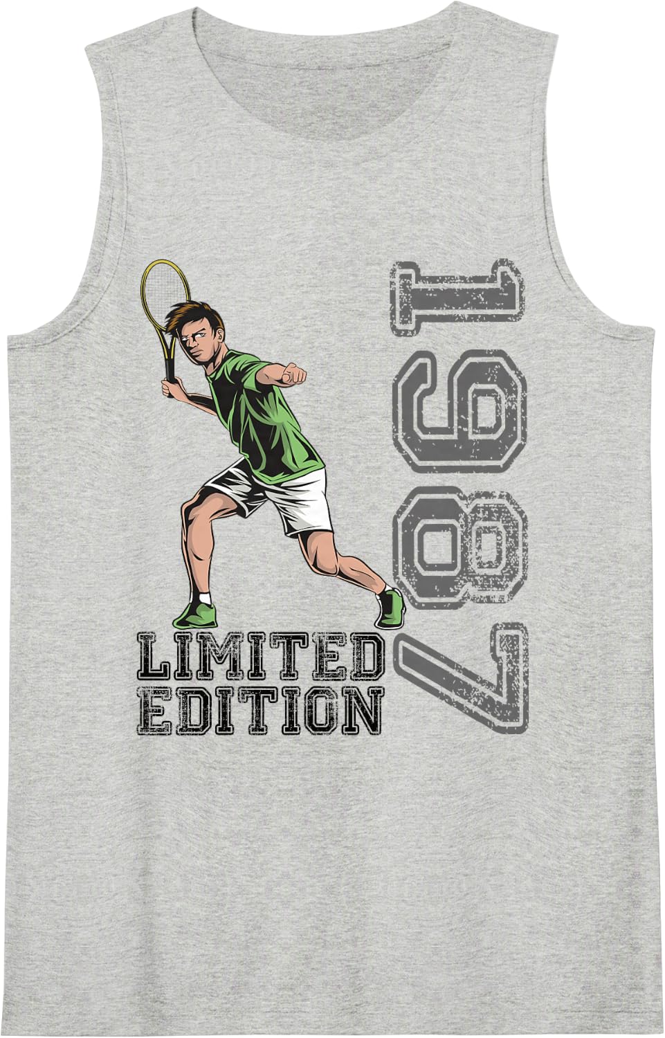 Limited Edition 1987 Limited Edition Tennis Geburtstag 1987 Sleeveless Tank Top - Heather Grey