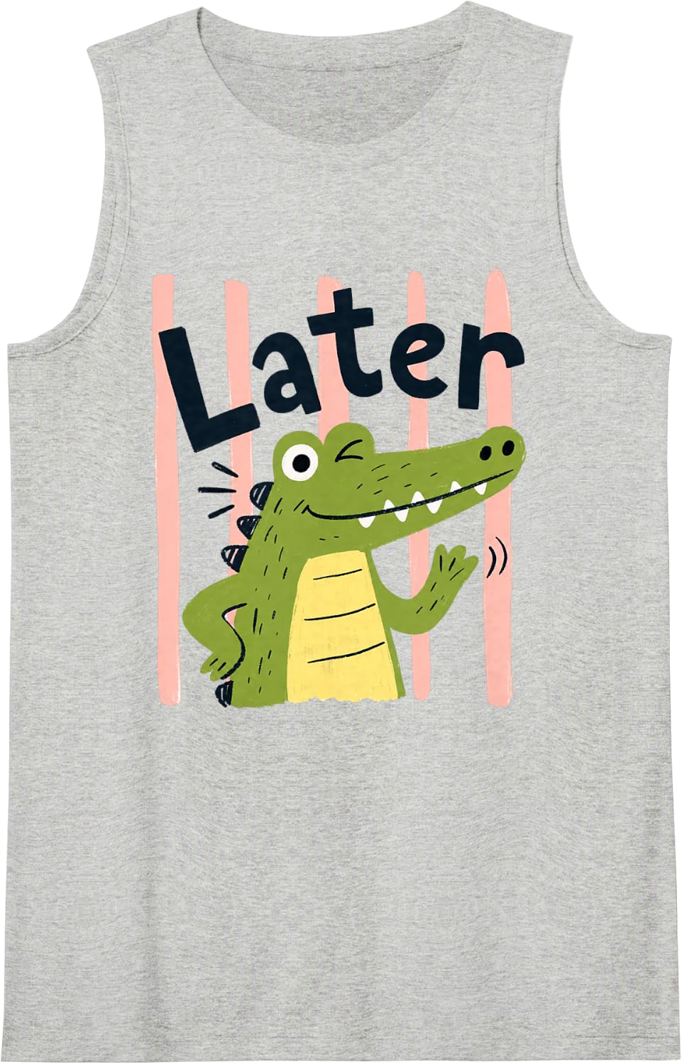 See You Later Teacher Summer Alligator Last Day of School Sleeveless Tank Top - Heather Grey