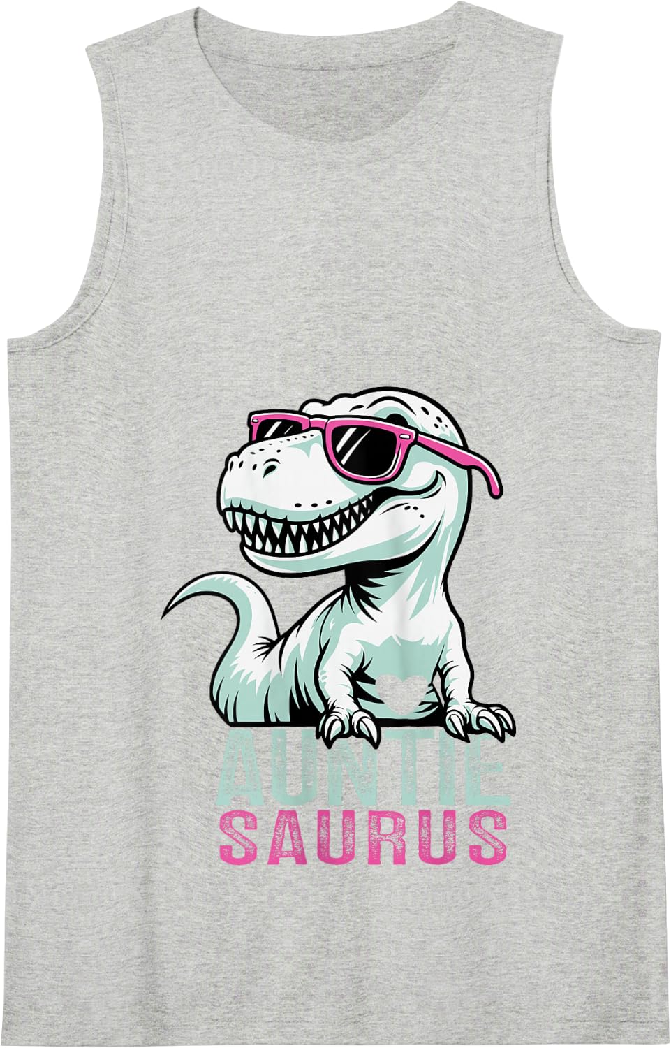 Auntiesaurus T Rex Dinosaur Auntie Saurus Family Matching Tank Top - Heather Grey
