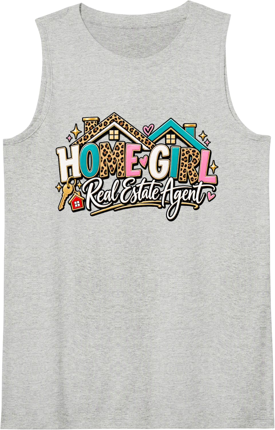 Home Girl Funny Real Estate Agent Sleeveless Tank Top - Heather Grey