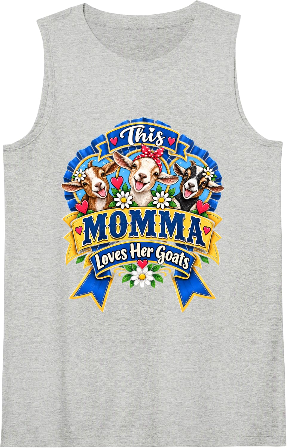 This moma Love her Goats Sleeveless Tank Top - Heather Grey