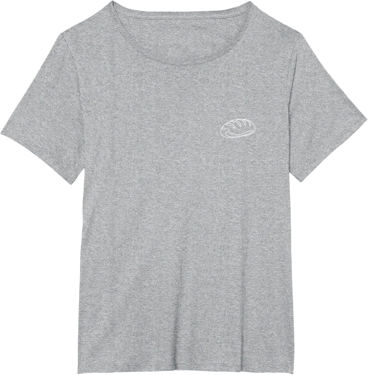 Sourdough Bread Minimalist Badge Patch Line Art T-Shirt - Heather Grey