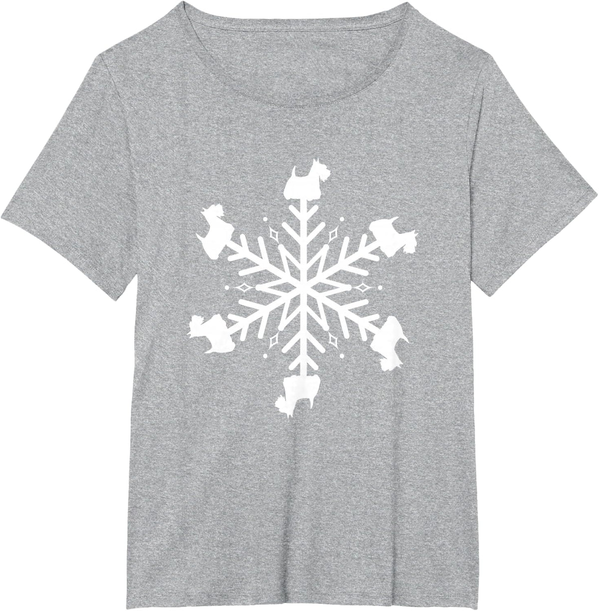 Scottish Terrier Scottie Scotty Dog Snowflake T-Shirt - Heather Grey