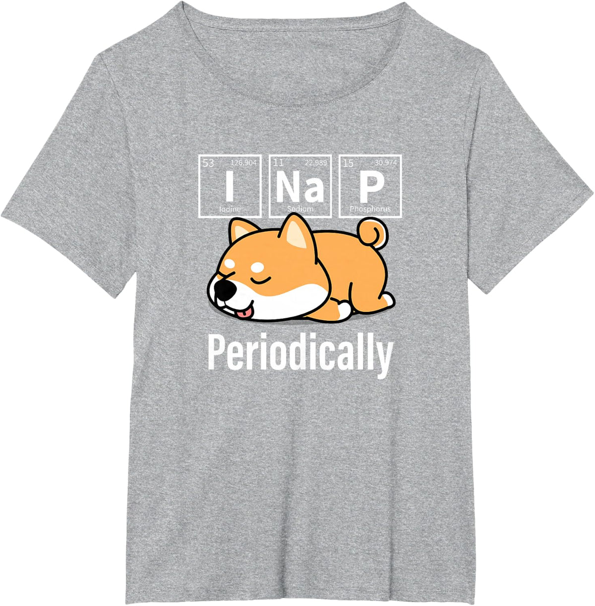 Cute Kawaii Kids I Nap Periodically Elements Shiba Inu Lover T-Shirt - Heather Grey