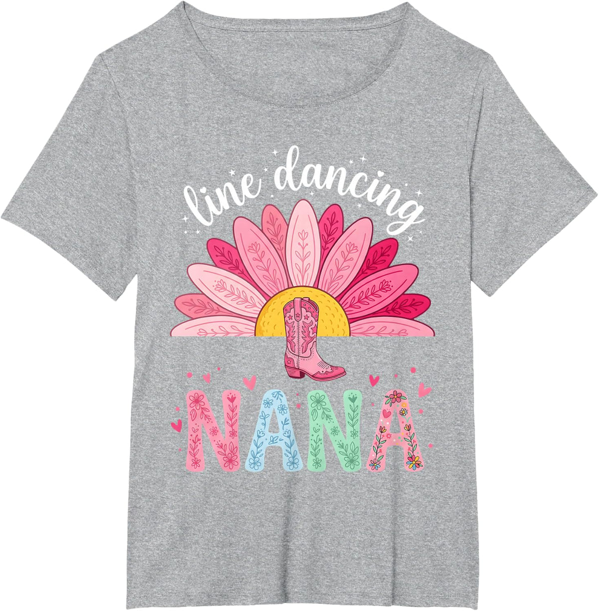 Line Dance Nana Line Dancing Line Dancer T-Shirt - Heather Grey