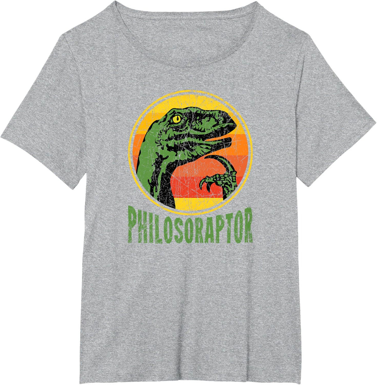 Philosoraptor Dinosaur T-Shirt - Heather Grey