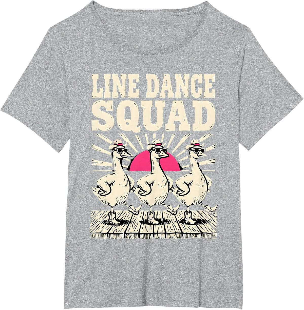 Line Dance Goose Line Dancing Line Dancer T-Shirt - Heather Grey