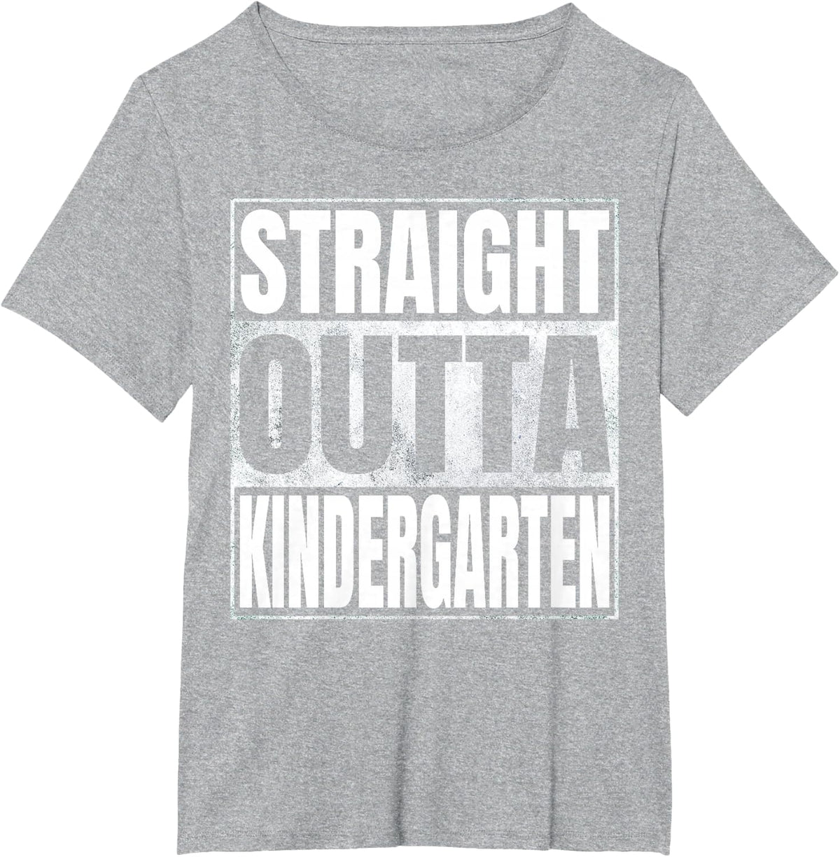 Straight Outta Kindergarten Funny Graduate Class 2026 Kinder T-Shirt - Heather Grey