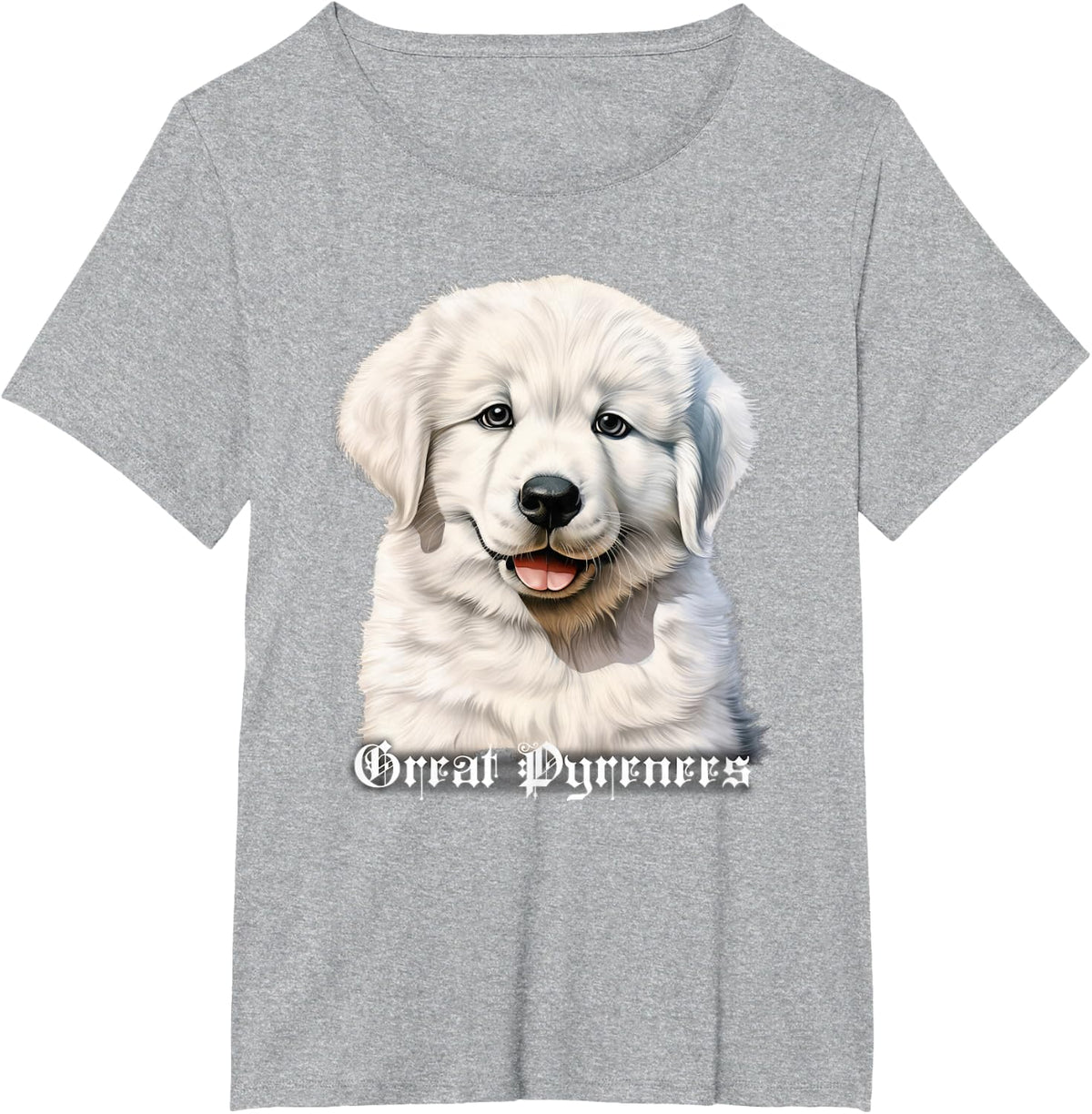 Great Pyrenees Dog x Puppy T-Shirt - Heather Grey