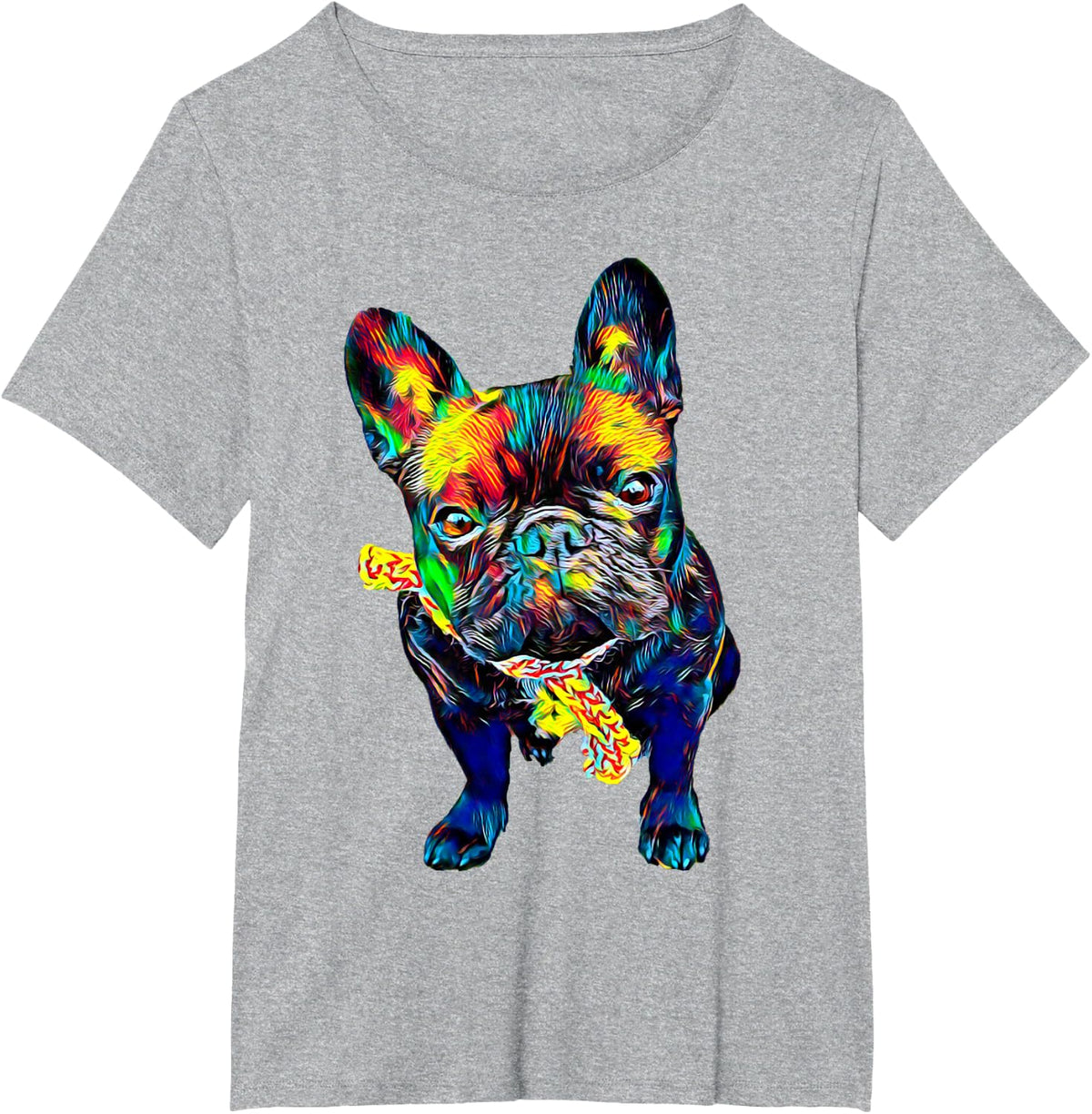 French Bulldog Dog T-Shirt - Heather Grey