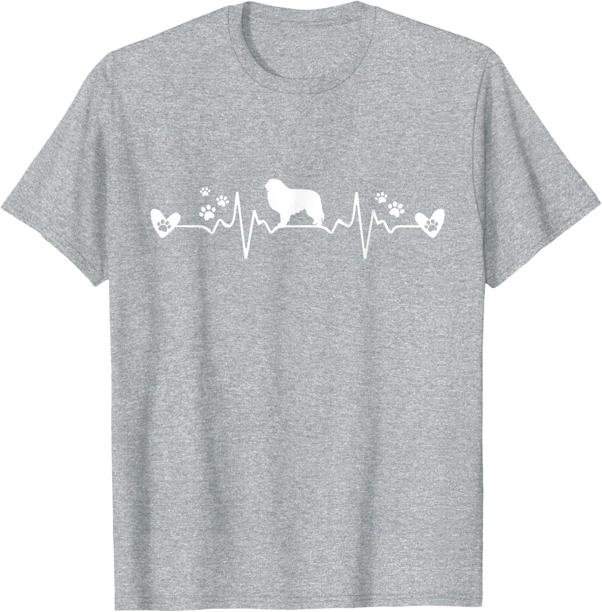 Great Pyrenees Heartbeat Dog Gifts T-Shirt - Heather Grey