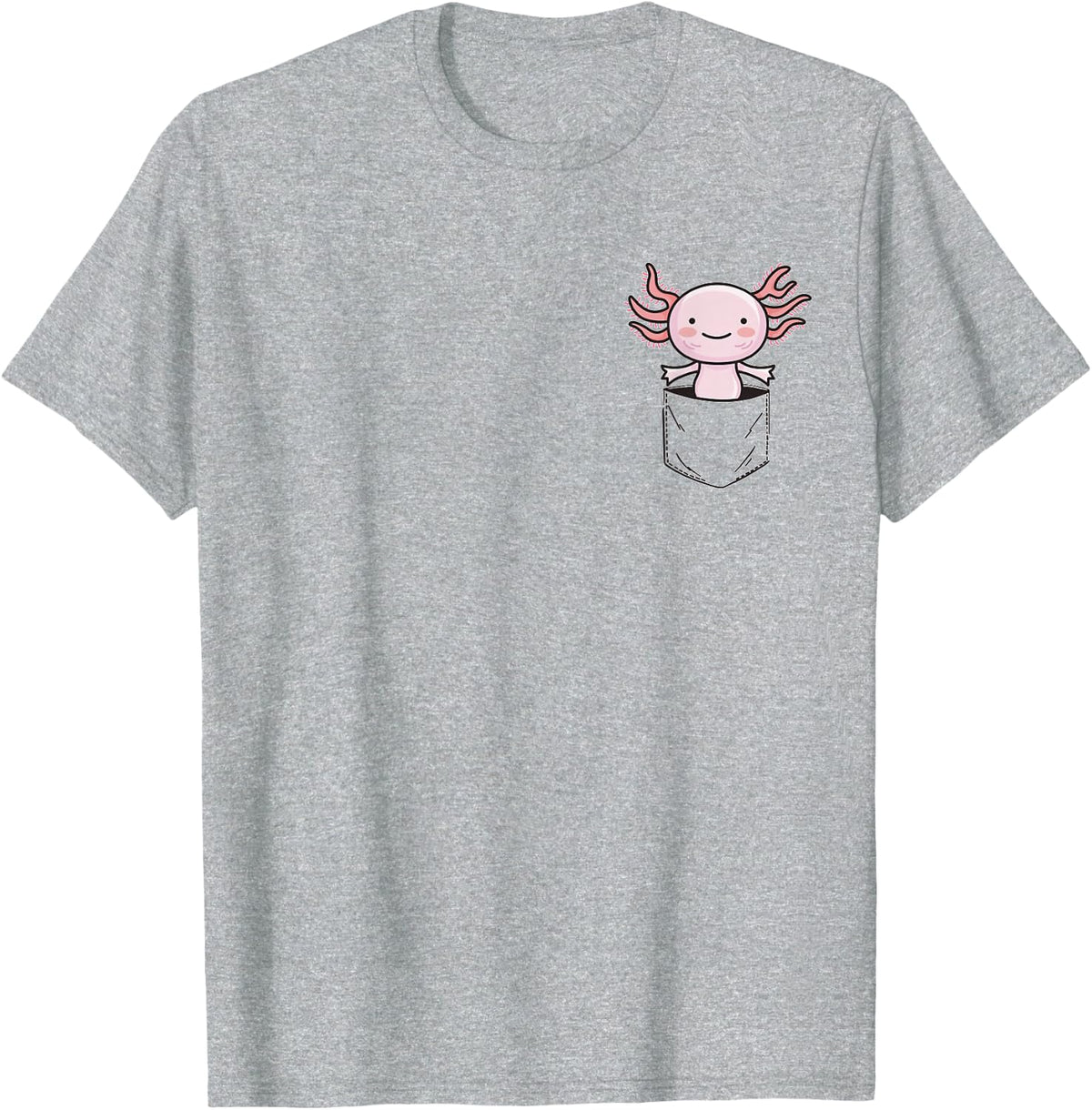 Funny Axolotl In The Pocket Gift Axolotls Pocket T-Shirt - Heather Grey