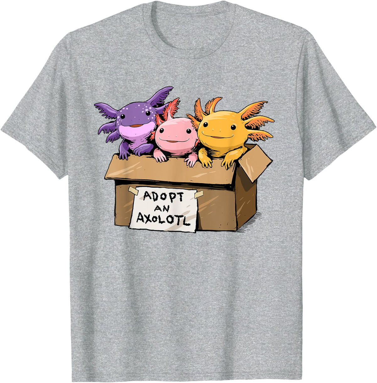 Axolotl Shirt Adopt An Axolotl Kawaii Axolotl Adoption Funny T-Shirt - Heather Grey