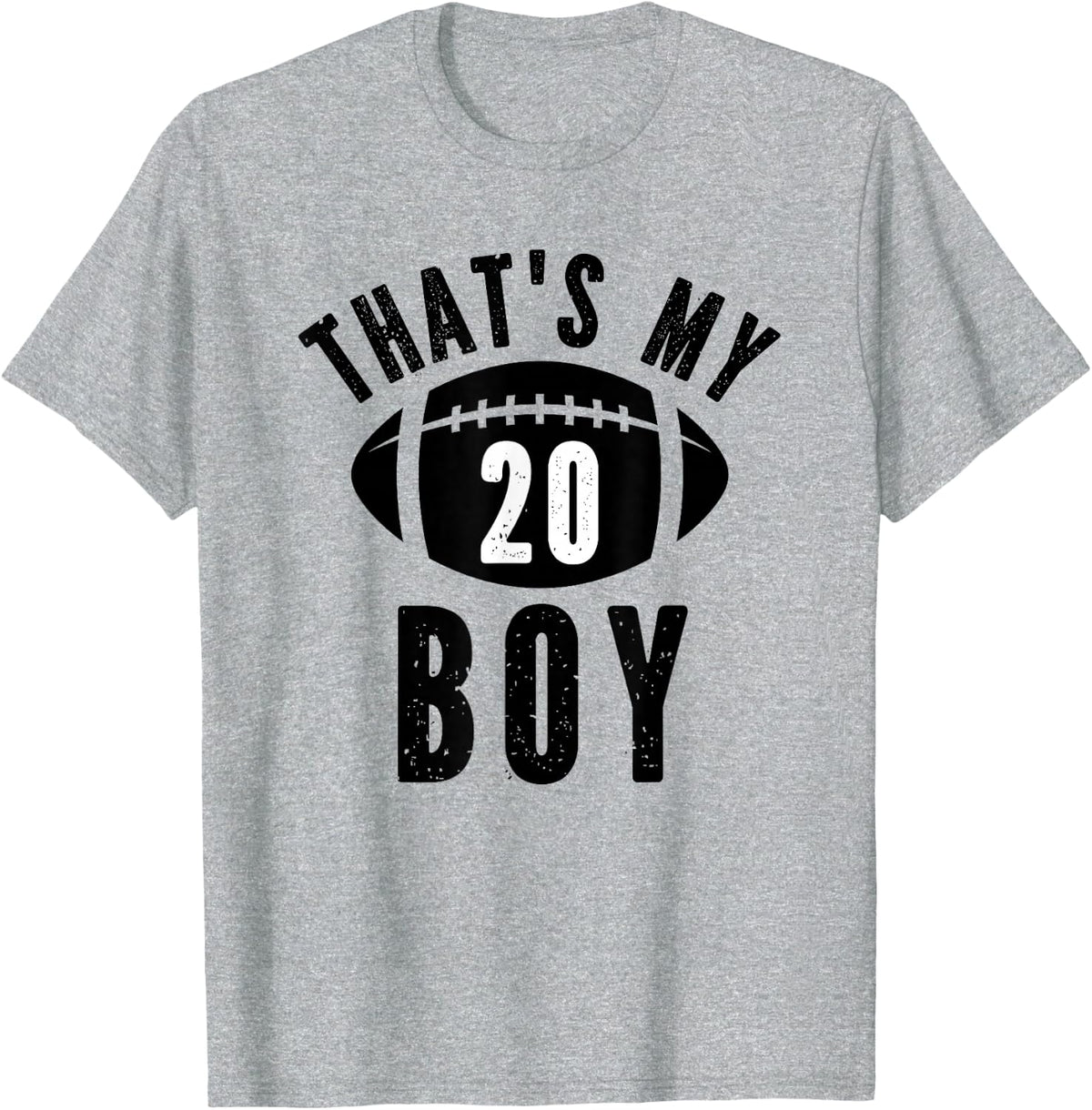 That's My Boy Football Number #20 T-Shirt - Heather Grey