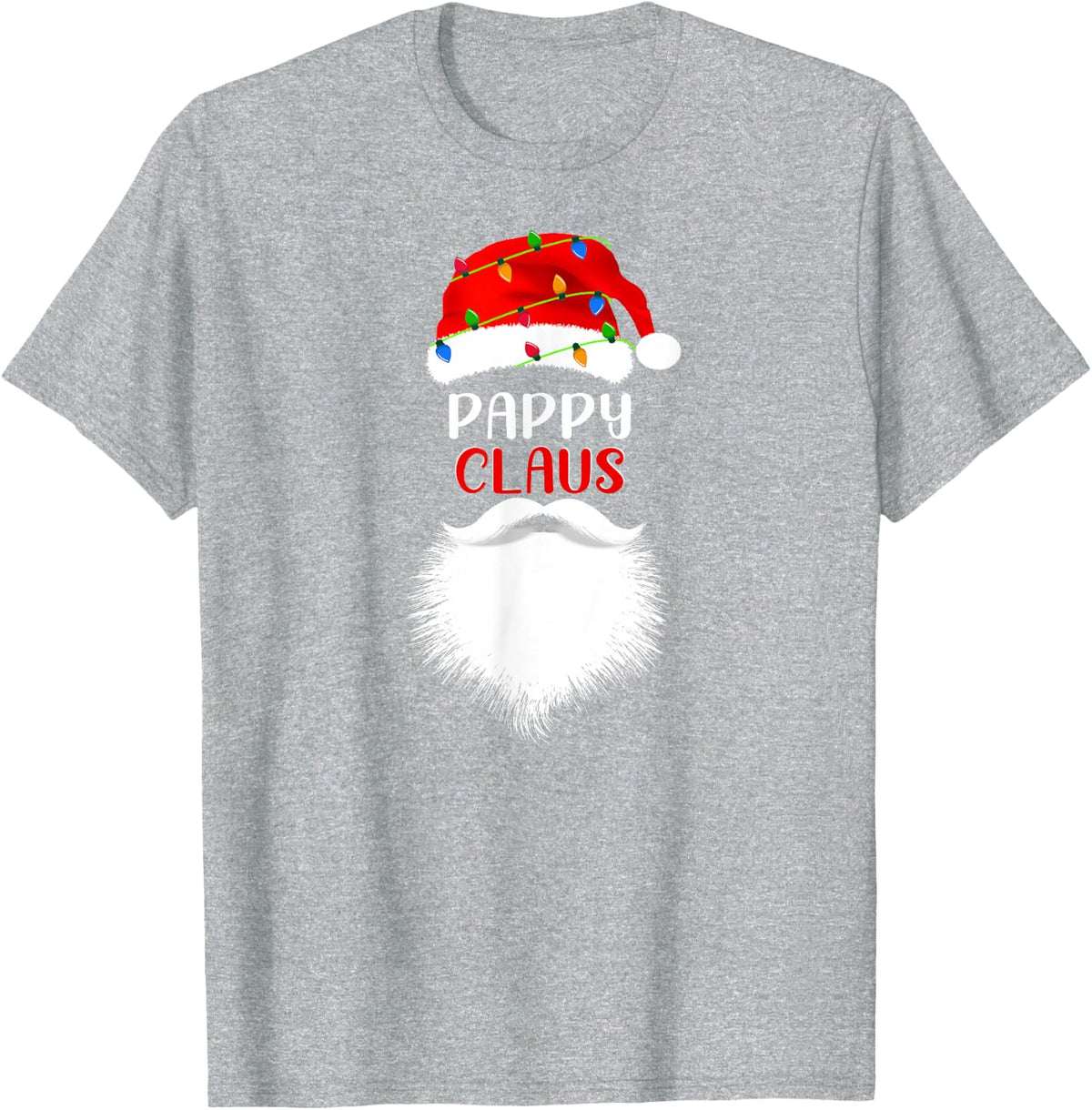 Santa Pappy Claus Ugly Christmas Family Matching Pajama T-Shirt - Heather Grey