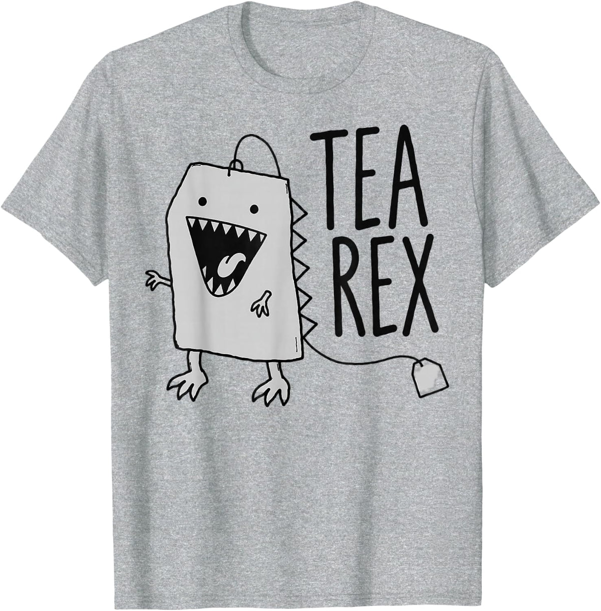 Funny Tea Rex Dinosaur Pun Tea Lover Pun T-Shirt - Heather Grey