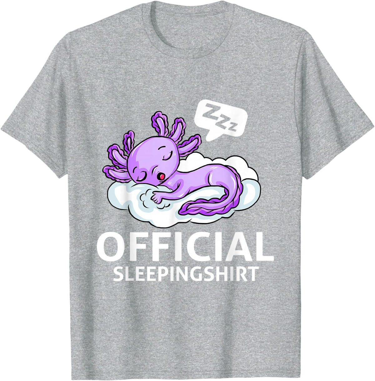 Axolotl Official Sleepingoutfit Pyjamas Ambhibie T-Shirt - Heather Grey