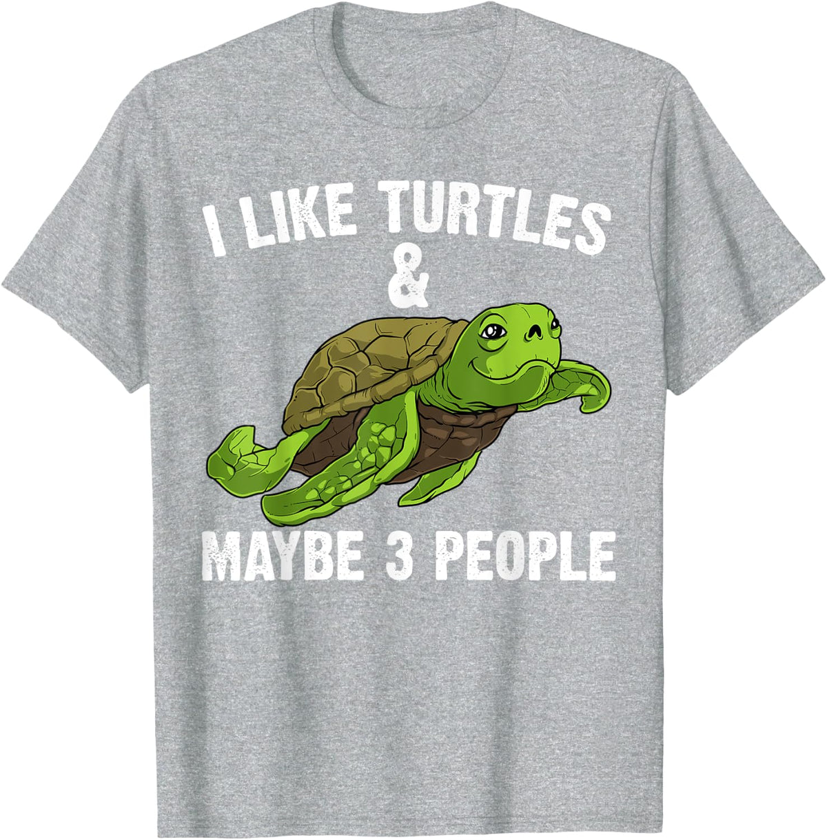 Funny Turtle Gift For Men Women Sea Turtle Land Water Animal T-Shirt - Heather Grey
