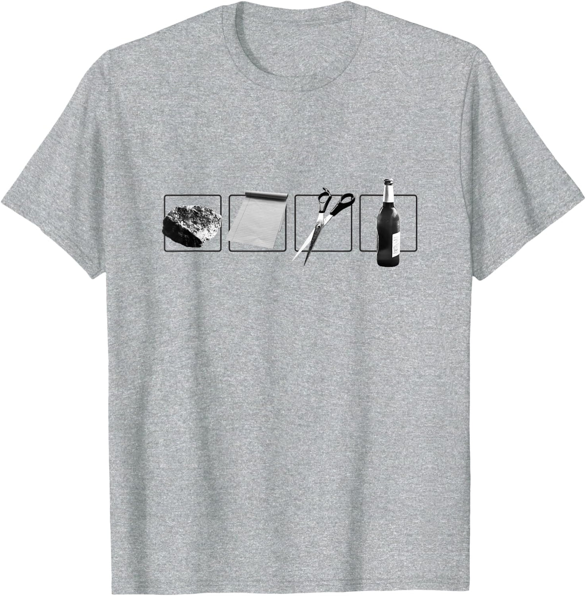 Rock Paper Scissors Beer T-Shirt - Heather Grey