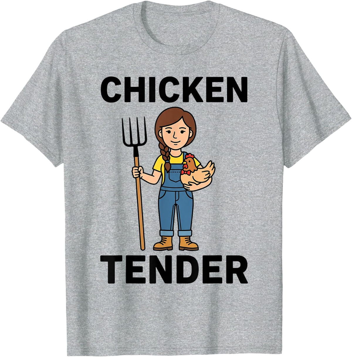 Chicken Tender Funny Backyard Poultry Homesteader Gift T-Shirt - Heather Grey