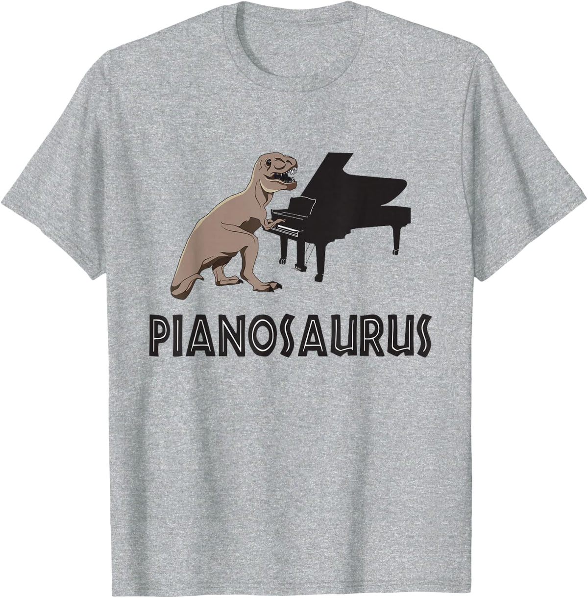 Funny Piano T-Shirt Pianosaurus Rex Gifts for Piano Players T-Shirt - Heather Grey